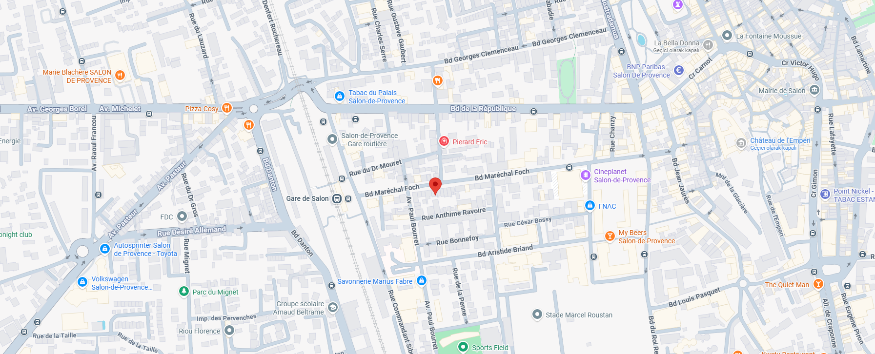 Carte de l'emplacement du bureau DentX France à Salon-de-Provence
